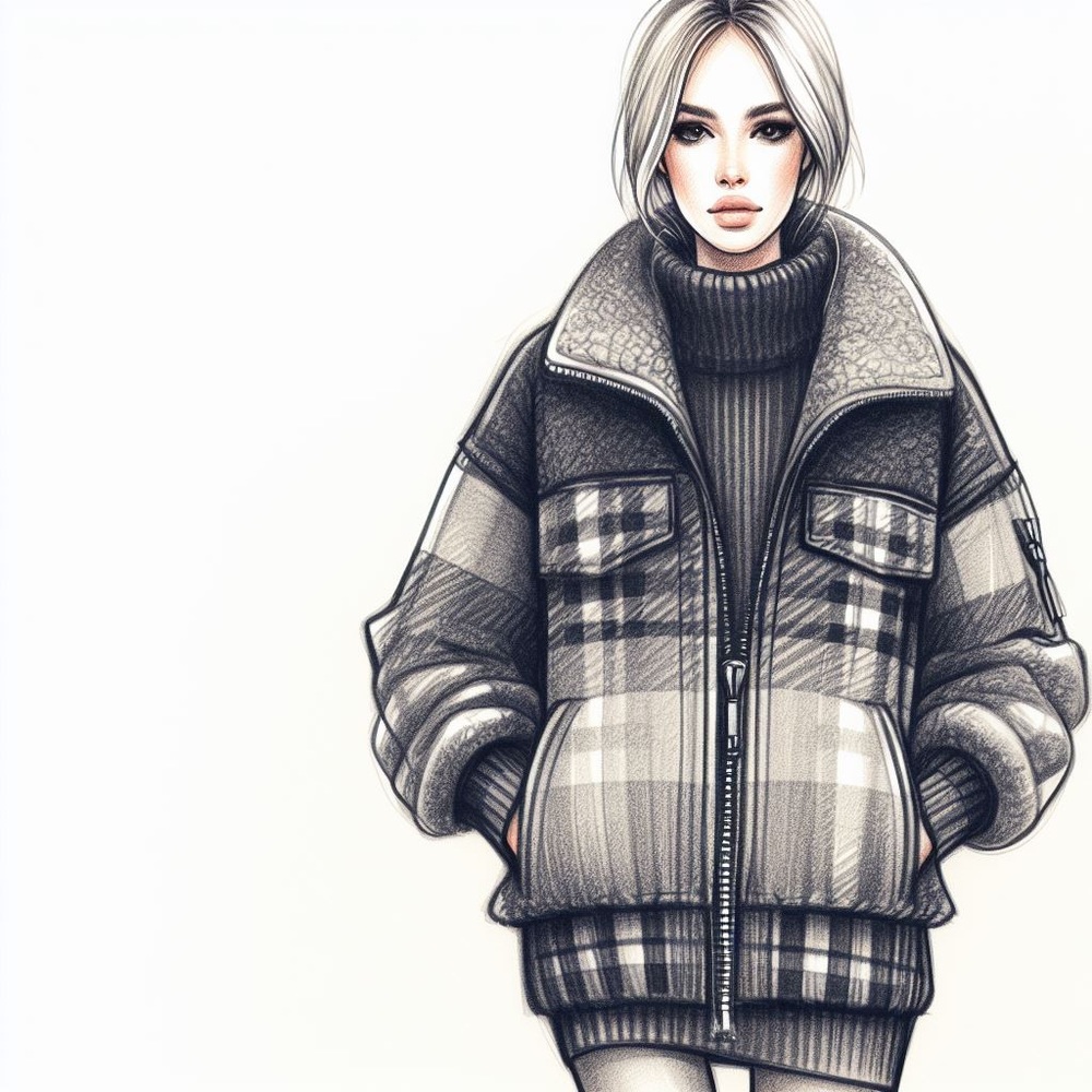 Wool Bomber Check Warm